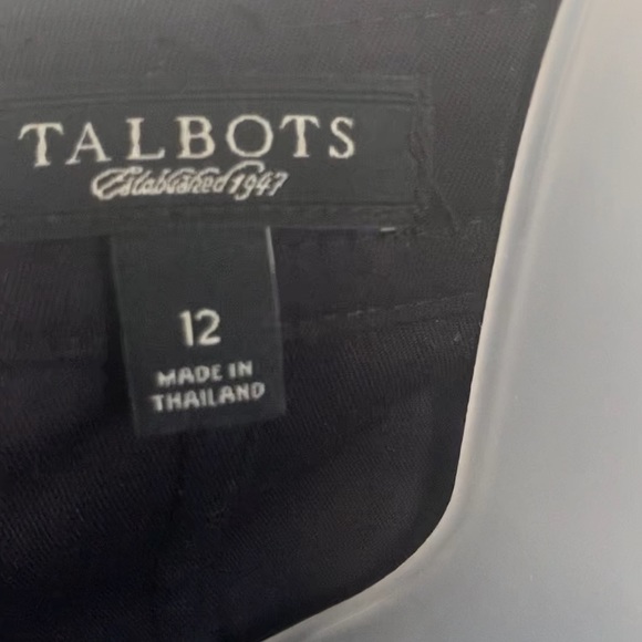 Talbots Black Ruffle Bib Button Front Sleeveless Dress With Belt  Size 12 - Picture 6 of 13